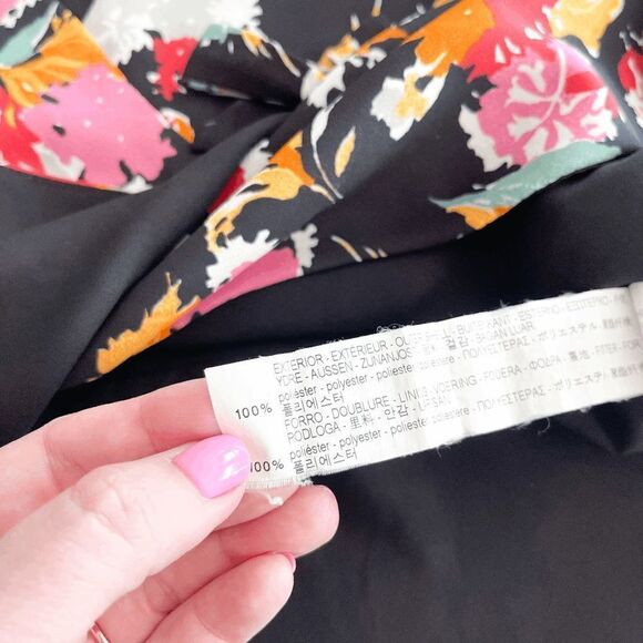 Zara Trafaluc Collection Womens Blouse Ruffled Sleeve Wrap Floral Multicolour Sm - Picture 4 of 6